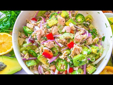 Ensalada Saludable de Atún y Aguacate 🥑 Que Comer en Días Calurosos ☀️
