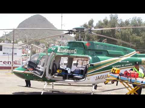 Bell 407 [XA-RUR] con nuevo esquema de la policía de Ecatepec,  Estado de México.