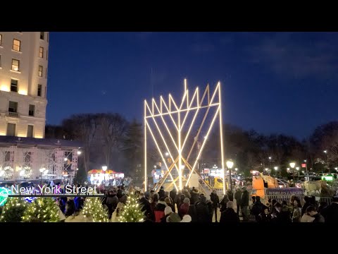 The World's Largest Menorah Lit in NYC December 18 2022