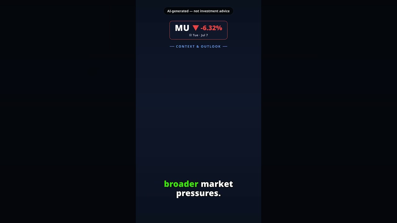 Why Is Micron Technology Stock Sinking Today? MU -6.32% (Jul 7) — Extended Pullback Pressure