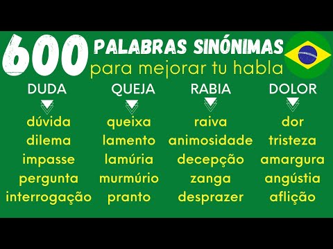600 PALABRAS CON SENTIDO IGUALES EN PORTUGUÉS | 600 Words in Portuguese With Same Sense
