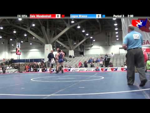 Cole Mendenhall vs. Logan Massa at 2013 Junior Nationals - FILA - FS
