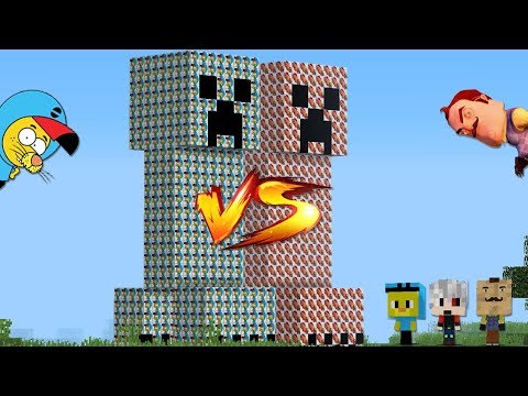 KRAL ŞAKİR VS HELLO NEIGHBOR CREEPER ŞANS BLOKLARI - Minecraft