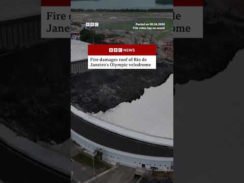 Fire damages roof of Rio's Olympic velodrome. #RiodeJaneiro #Brazil #Olympics #BBCNews