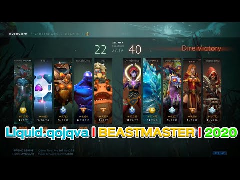 Dota2 Pro Player - Liquid.qojqva | BEASTMASTER | 2020 | Replay