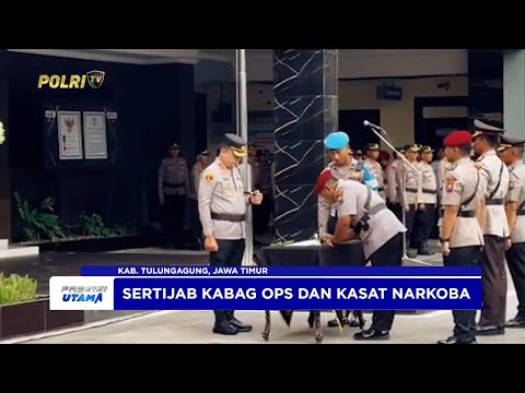POLRES TULUNGAGUNG GELAR UPACARA SERTIJAB KABAG OPS DAN KASAT NARKOBA