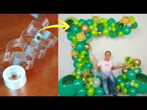 🤩 COMO HACER UN ARCO DE GLOBOS 🤩 decoración con globos 😍 guirnalda o arco de globos sin estructura