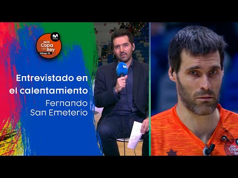 San Emeterio entrevistado... en el calentamiento