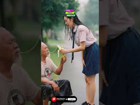 Share the banana! heavy rain in village life #rainyday #fyp #heavyrain