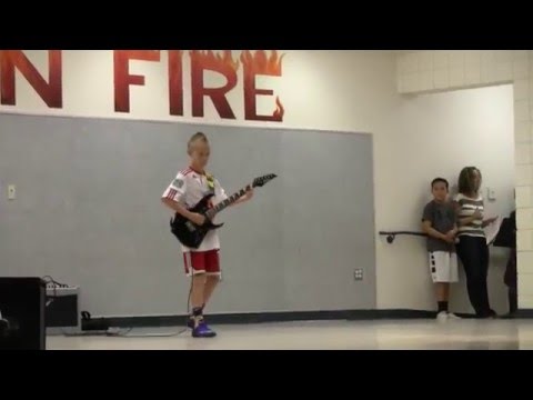 10 Year Old Plays Electric Guitar (Sweet Home Alabama) for School Talent Show