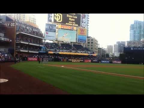 8 year old Dana Lee Ryan sings National Anthem at Petco Park San Diego Padres