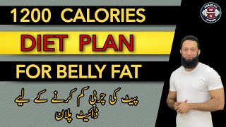 Diet Plan For Belly Fat Loss | Diet Plan To Lose Weight Fast |1200 Calories Diet Plan|Urdu/Hindi