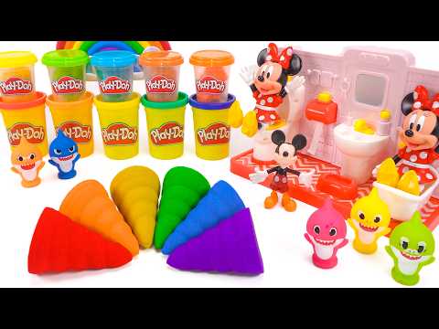 How to Make Rainbow Kinetic Sand Shapes with Minnie Mouse 🌈 Kinetic Sand ASMR