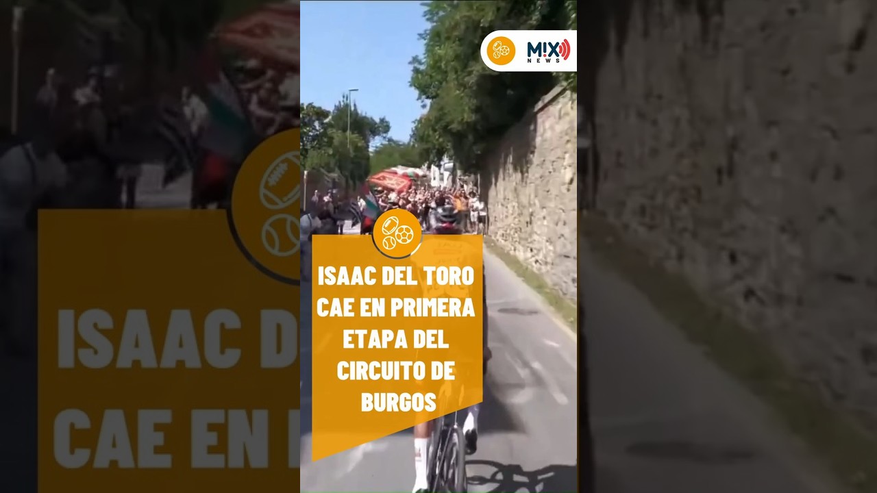 ISAAC DEL TORO, CAE ANTES DE GANAR LA PRIMERA VUELTA EN EL CIRCUITO DE BURGOS