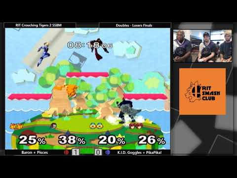Crouching Tigers 2 SSBM - Losers Finals - Baron + Pisces (Red) vs K.I.D. Goggles + PikaPika! (Blue)