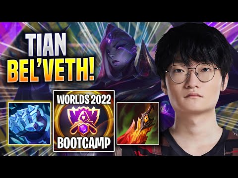 TIAN IS A GOD WITH BEL'VETH! - TES Tian Plays Bel'veth JUNGLE vs Kha'zix! | Bootcamp 2022