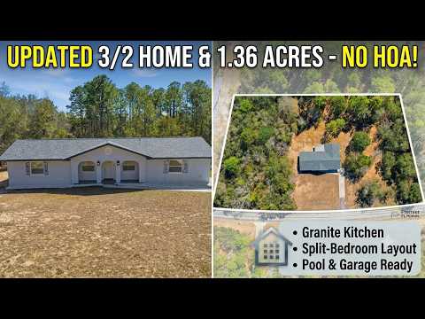 Lecanto Florida Home For Sale on 1.36 Acres- NO HOA or CDD MLS#852551