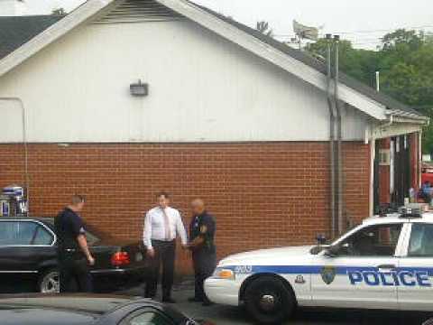 Some random guy getting cuffed and stuffed