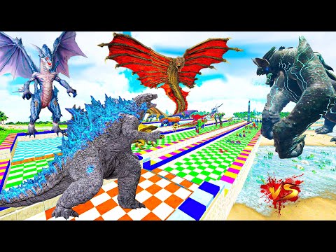 Rescue GODZILLA & KONG From GIANT PYTHON  The Battle Against Digestive System