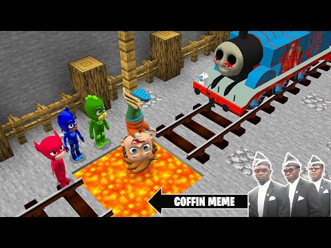 TRAPS for PAW PATROL & Pj MASKS vs THOMAS THE TANK ENGINE.EXE in Minecraft