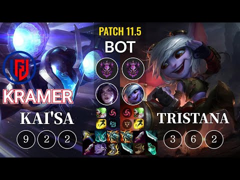 LGD Kramer Kai'Sa vs Tristana Bot - KR Patch 11.5