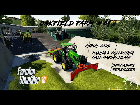Animal care, raking & collecting grass, making silage | Oakfield farm | FS19 TimeLapse #61