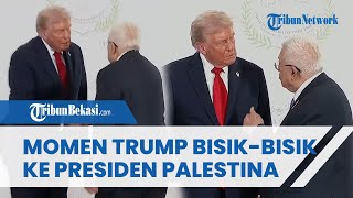 Terekam Kamera! Detik-detik Presiden Amerika Serikat Donald Trump Bisik-bisik ke Presiden Palestina