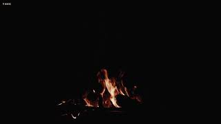 Night Fire in the Dark Background Video - 12 Hours