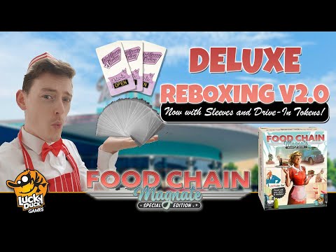 Food Chain Magnate Deluxe Edition | Reboxing V2.0 (Drive-In Tokens + Sleeve Guidance Included)
