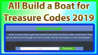 Roblox Build A Boat For Treasure Codes 2019 July Th Clip - 