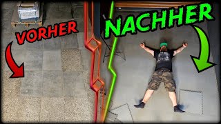 Werkstattboden, Garagenboden selber verlegen. PVC-Fliesen, Schaub und Sohn, Fortelock.