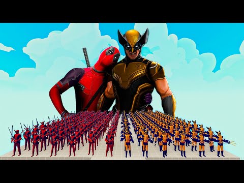 100x WOLVERINE & DEADPOOL +2x GIANT vs 1x EVERY GOD   Totally Accurate Battle Simulator TABS   Total