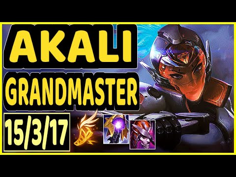 KINGEN (AKALI) - 15/3/17 KDA TOP GAMEPLAY - KR Ranked GRANDMASTER
