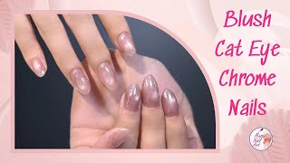 Nails Tutorial🌟Blush Cat Eye Chrome Nails 💖The Most Beautiful Nails By Muse Nail Art