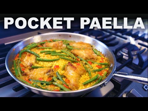 Weeknight 'fun size' paella | streamlined Valencian-style, with green beans and chicken wings