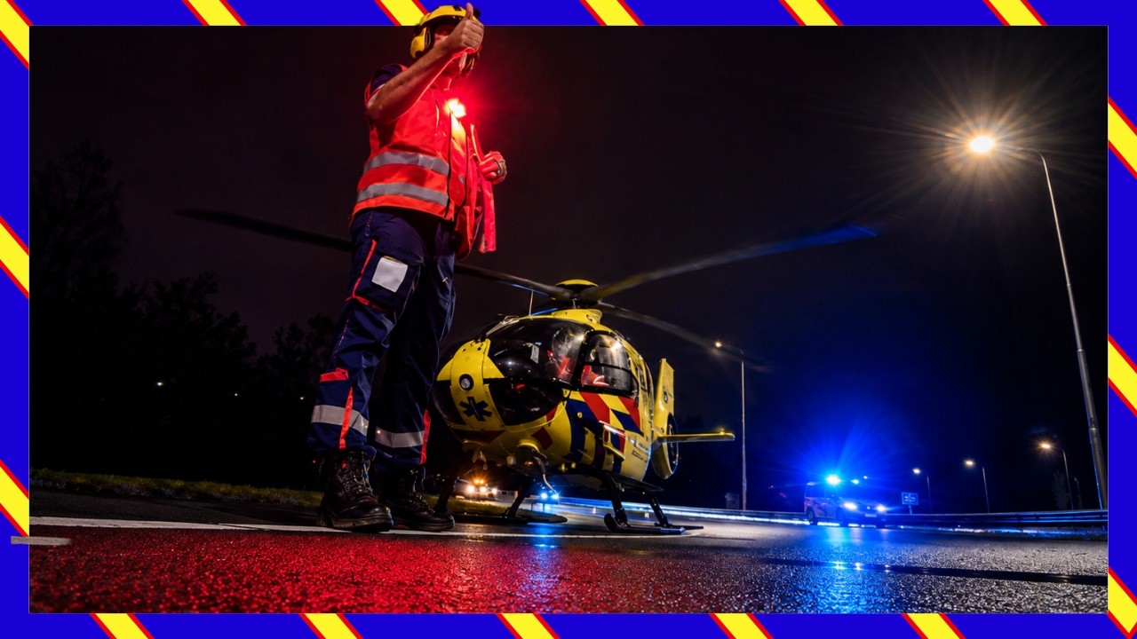 🚨 Oefenavond wordt plots een echte inzet… motorrijder naast de A30 🏍️