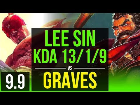 LEE SIN vs GRAVES (JUNGLE) | KDA 13/1/9, Legendary | Korea Diamond | v9.9