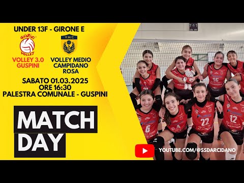 UNDER 13F - GIRONE E - VOLLEY 3.0 GUSPINI vs VOLLEY MEDIO CAMPIDANO ROSA