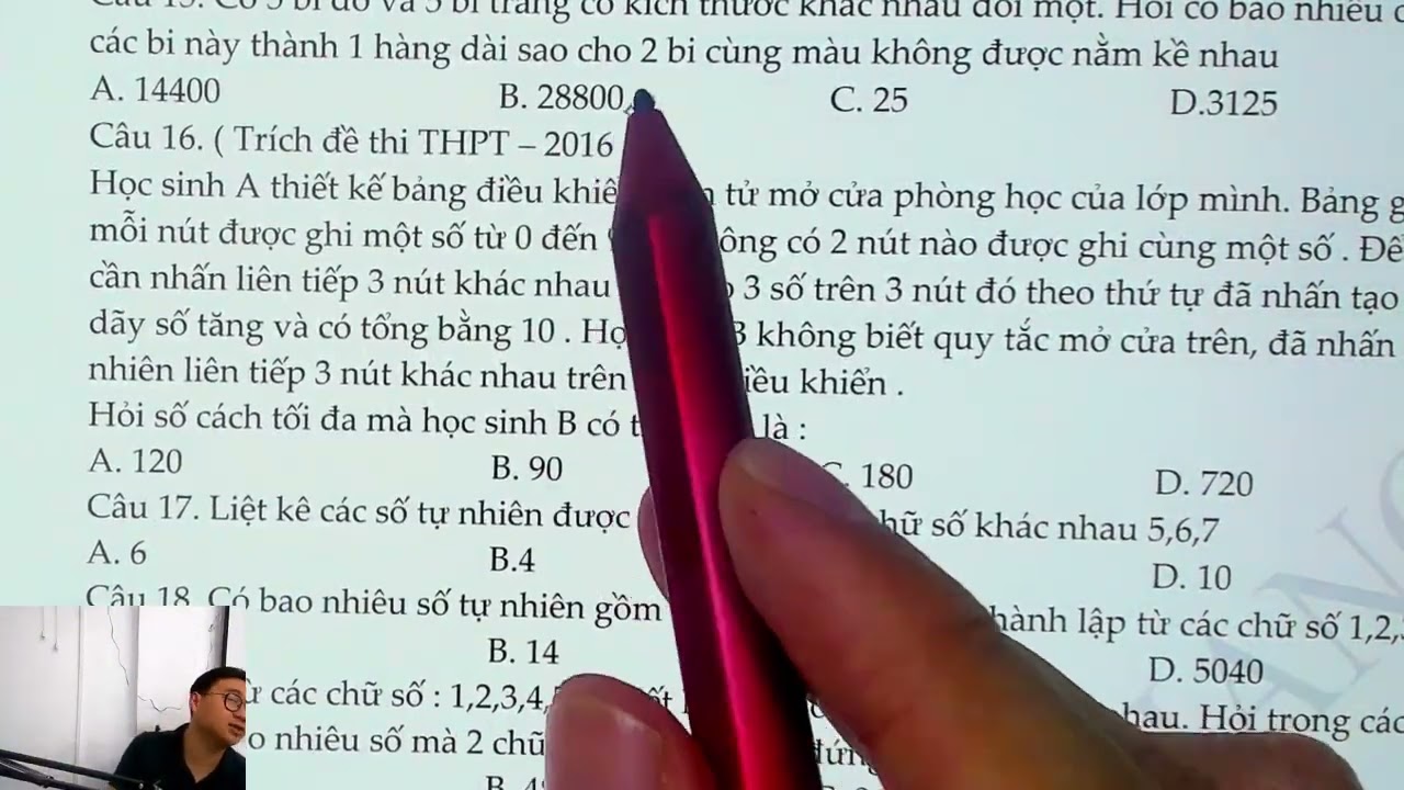 HOÁN VỊ - CHỈNH HỢP - TỔ HỢP BUỔI 2