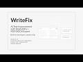 WriteFix Demo - Next.js and AI Editing Workflow