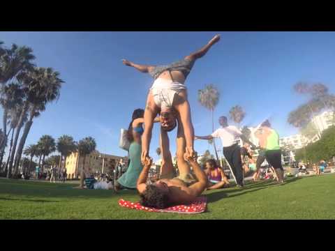 AcroYoga with John, Oliver & Sharon, Muscle Beach Los Angeles