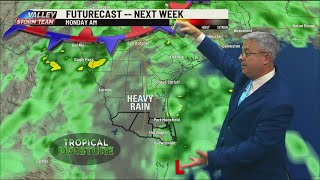 Tropical moisture increases chance of rain next week