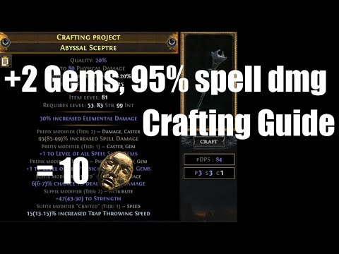 How to Craft a +2 Gems, 90% Spell Damage, Double Damage Sceptre for 10 divines