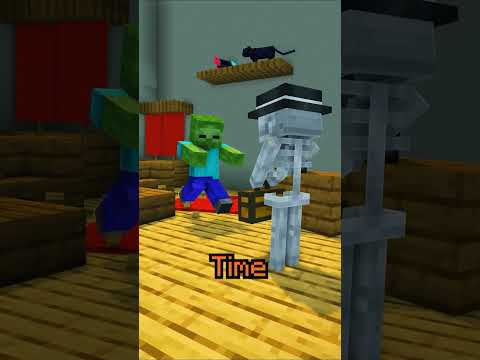 Minecraft but a Skeleton shoots a Zombie #shorts