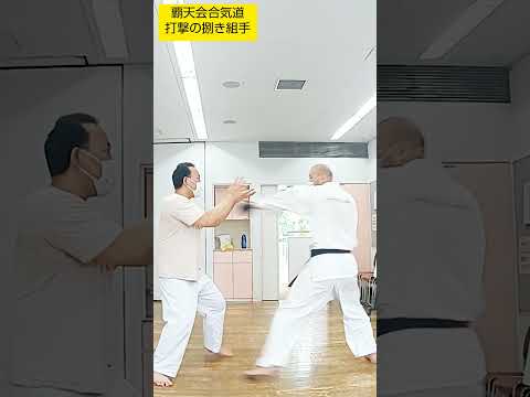 打撃の捌き組手（手刀・パンチの捌き）合気道覇天会 Aikido Hatenkai Sparring to avoid punches.   #Shorts