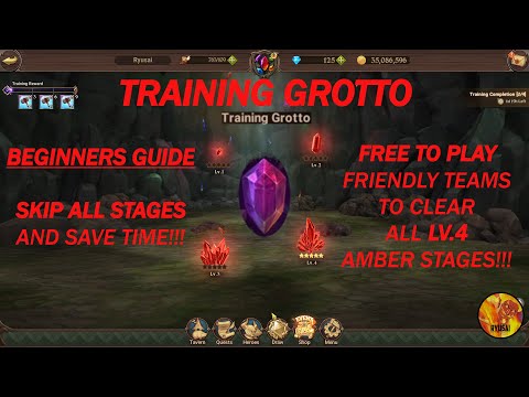 GRAND CROSS || TRAINING GROTTO || FREE TO PLAY FRIENDLY GUIDE TO GET ALL STARS TO SKIP ALL STAGES!!!