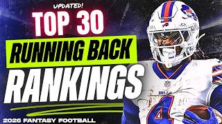 UPDATED Top 30 RB Rankings & Tiers - 2026 Fantasy Football