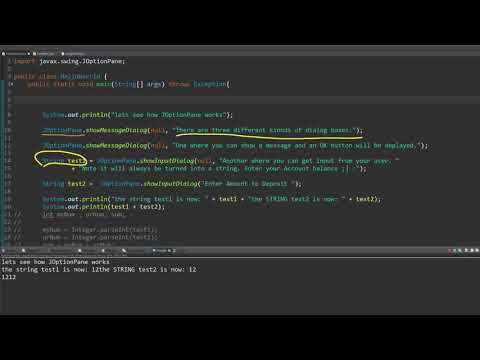 Joptionpane Basics And Method Overloading Java