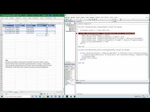 213: Excel-VBA: Wie von Zauberhand: Automatisch auf Veränderungen im ListObject reagieren