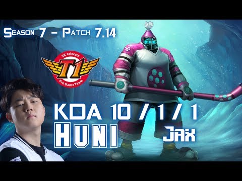 SKT T1 Huni JAX vs RENGAR Top - Patch 7.14 KR Ranked